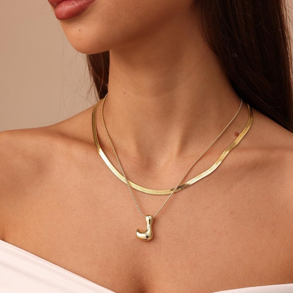 Bold Chunky Balloon Initial Necklace - Adjustable… - image 3